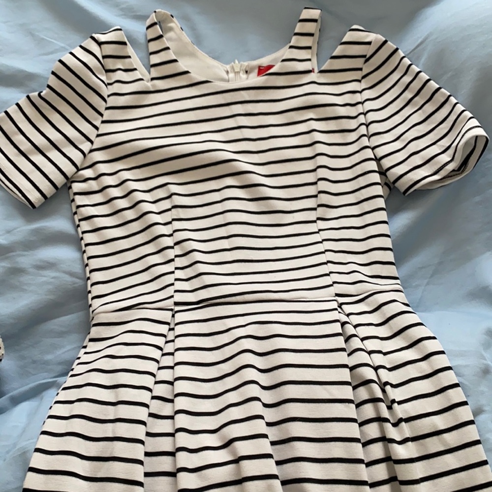 Akira black and white stripped dress